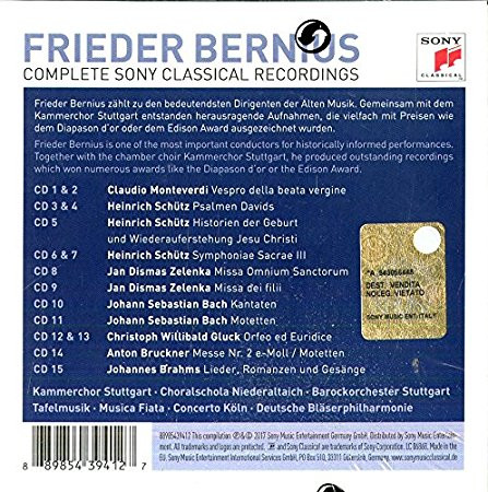 ladda ner album Frieder Bernius, Kammerchor Stuttgart - Complete Sony Classical Recordings