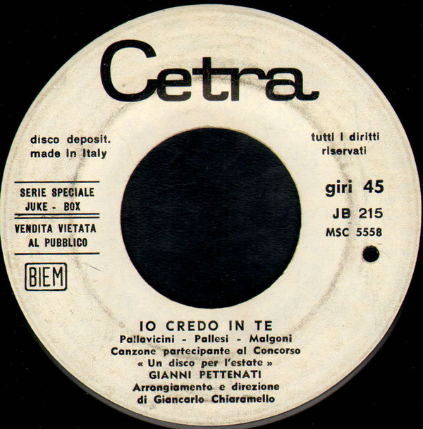 baixar álbum Gianni Pettenati, The Juniors Con Gianni Pettenati - Io Credo In Te Siamo Alla Fine After A While