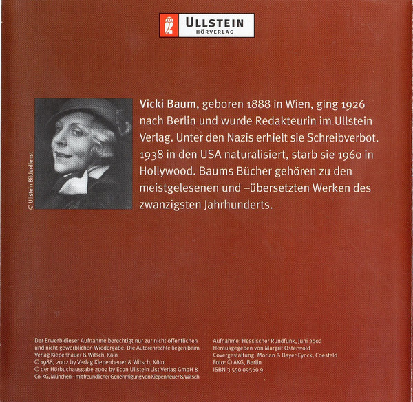 télécharger l'album Vicki Braun Gelesen Von Charles Brauer - Menschen Im Hotel