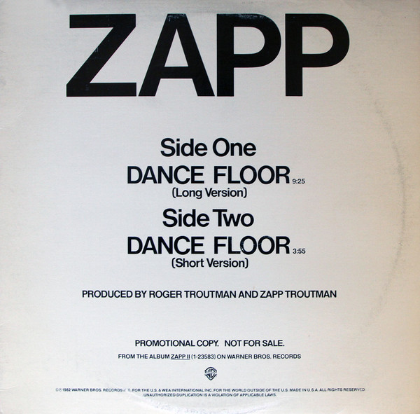 Zapp Dance Floor 1982 Vinyl Discogs