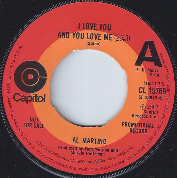 descargar álbum Al Martino - I Love You And You Love Me