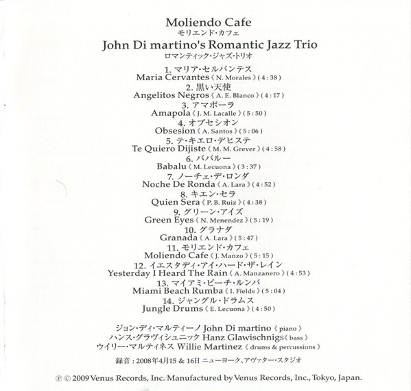 John Di Martino's Romantic Jazz Trio – Moliendo Cafe (2009, HQCD