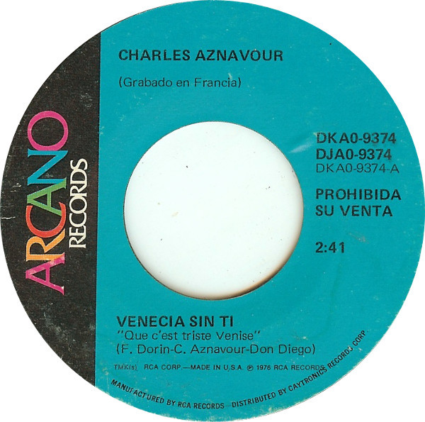 télécharger l'album Charles Aznavour - Venecia Sin Ti