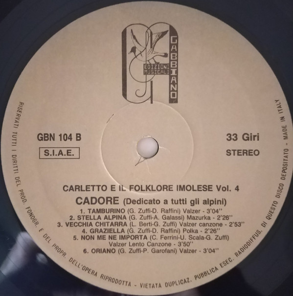 descargar álbum Carletto E Il Folklore Imolese - Vol 4 Cadore