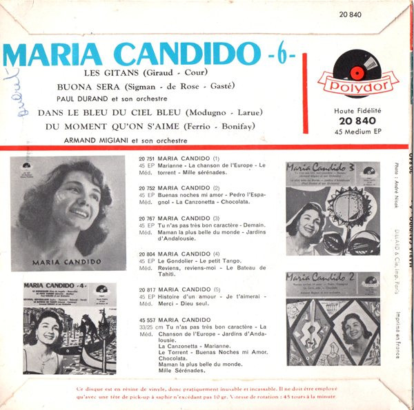 télécharger l'album Maria Candido - 6 Les Gitans