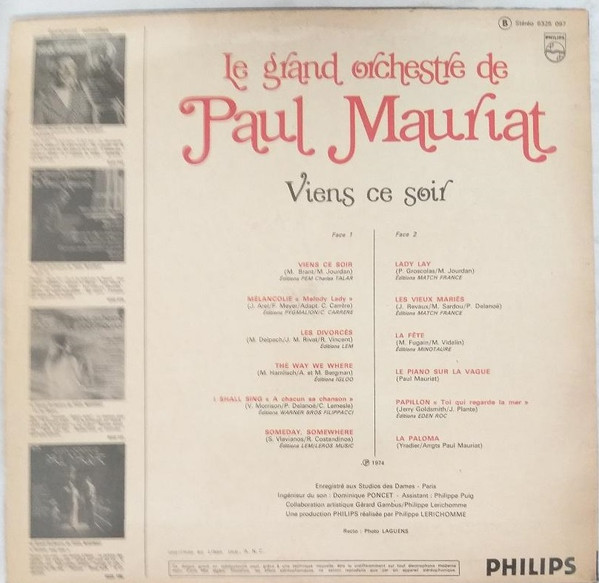 Album herunterladen Paul Mauriat - Viens Ce Soir