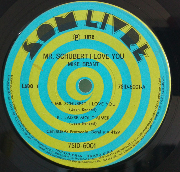 Album herunterladen Mike Brant - Mr Schubert I Love You