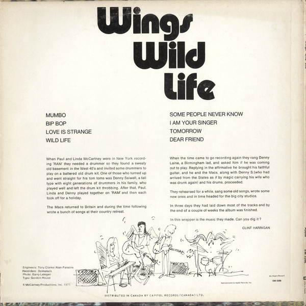 Wings - Wild Life | Apple Records (SW-3386) - 2