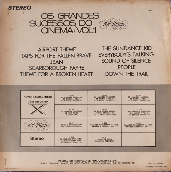 ladda ner album 101 Strings - Os Grandes Sucessos Do Cinema Volume 1