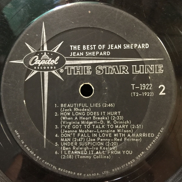 Jean Shepard - The Best Of Jean Shepard | Capitol Records (T 1922) - 4