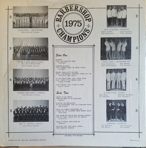 ladda ner album Various - Barbershop Top 5 Champions From The Great Southwestern District 1975