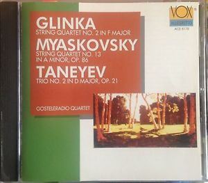 Album herunterladen The Gosteleradio Quartet - QuartetsTrio Glinka Myaskovsky Taneyev