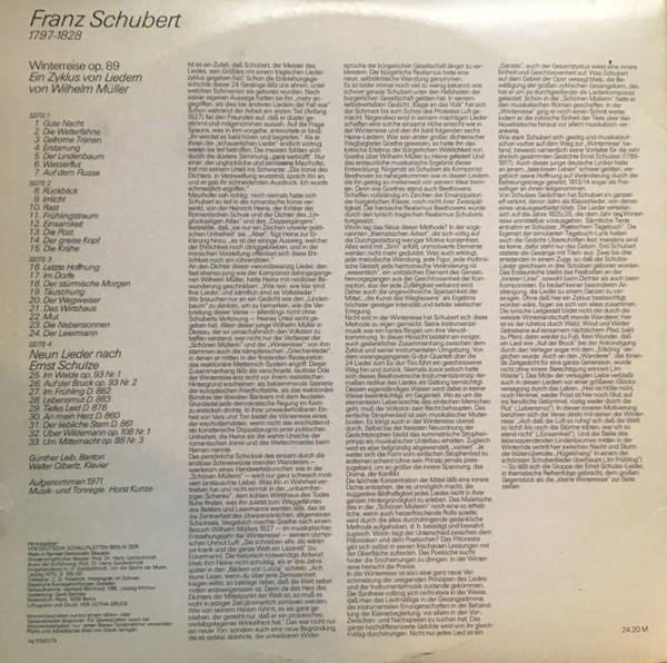 lataa albumi Franz Schubert, Günther Leib, Walter Olbertz - Die Winterreise Op 89 Lieder Nach Ernst Schulze
