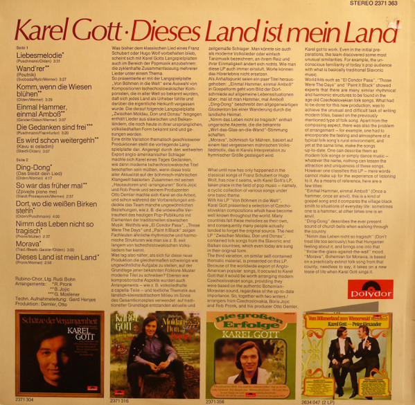 baixar álbum Karel Gott - Dieses Land Ist Mein Land