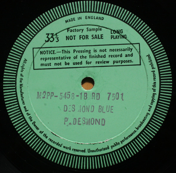 Paul Desmond With Strings - Desmond Blue | Releases | Discogs