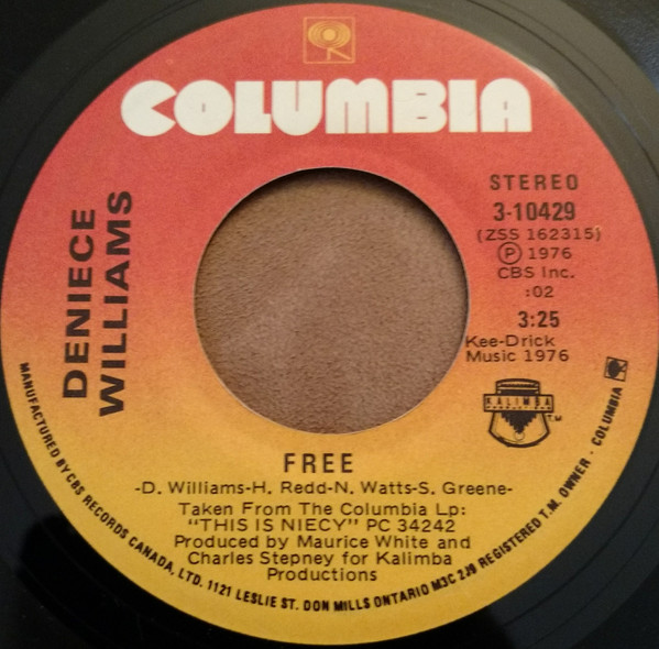 Deniece Williams – Free / Cause You Love Me Baby (1976, Vinyl