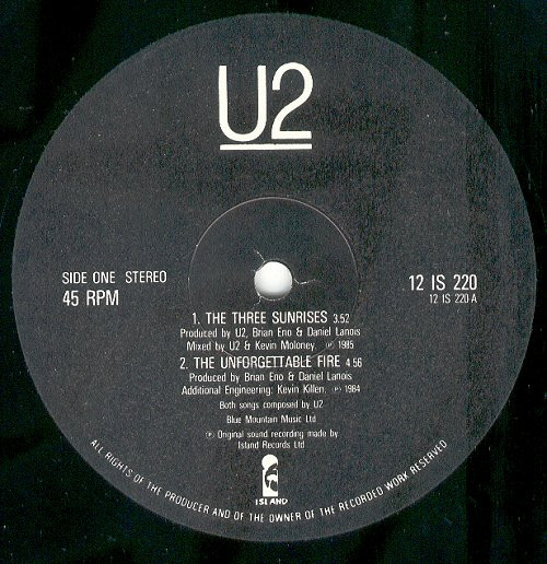 WHITE VINYLE MAXI 12'' SINGLE PICTURE DISC U2 LIGHTS OF HOME LIMITED  EDITION