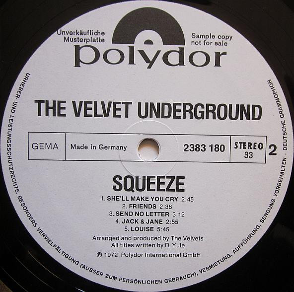 Squeeze by The Velvet Underground (Album, Pop Rock): Reviews, Ratings,  Credits, Song list - Rate Your Music