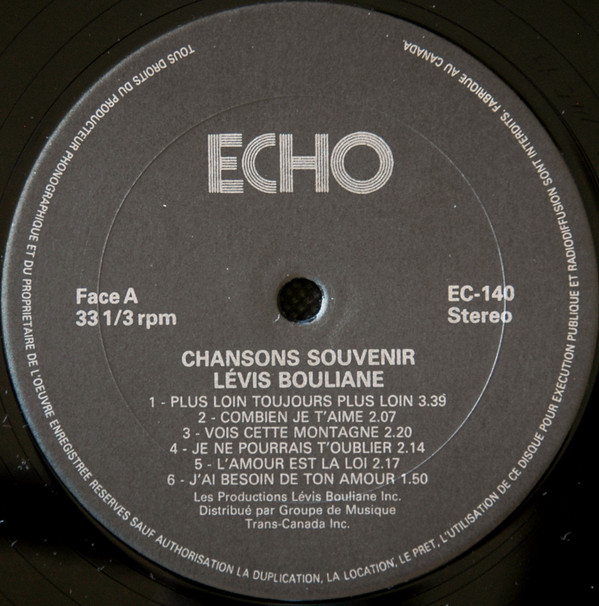 Album herunterladen Lévis Bouliane - Chansons Souvenir