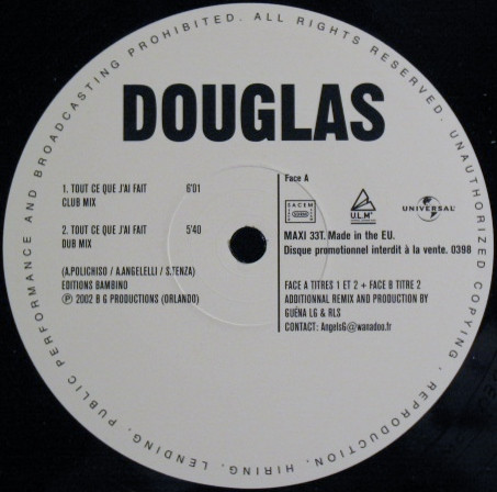 télécharger l'album Douglas - Tout Ce Que Jai Fait Les Mixes