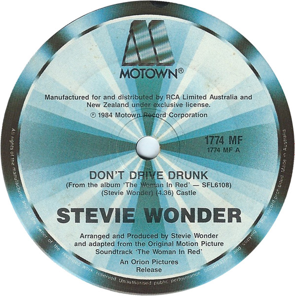 Stevie Wonder – Don't Drive Drunk (1985, Vinyl) - Discogs