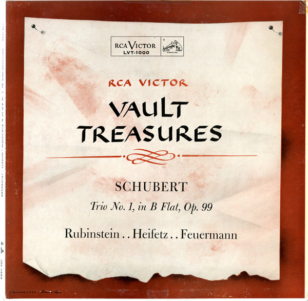 télécharger l'album Schubert Rubinstein, Heifetz, Feuermann - Trio No 1 In B Flat Op 99