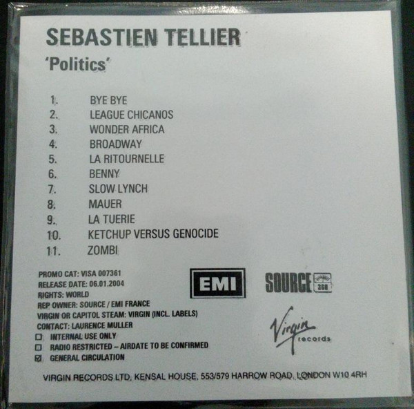 Sebastien Tellier – Politics (2004, Vinyl) - Discogs