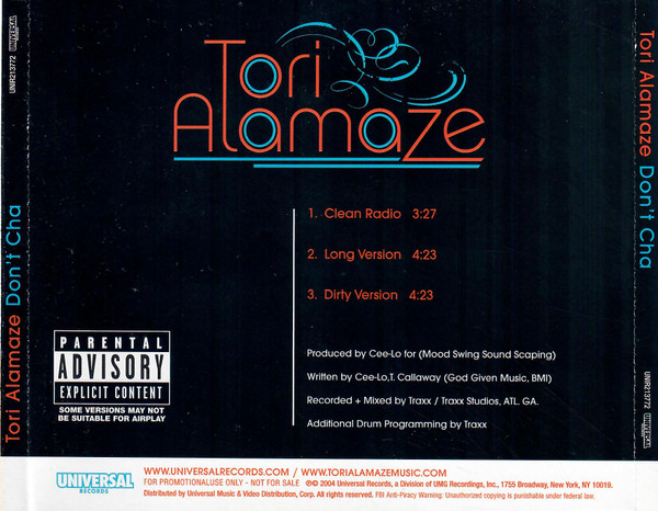 Tori Alamaze Don t Cha 2004 CD Discogs