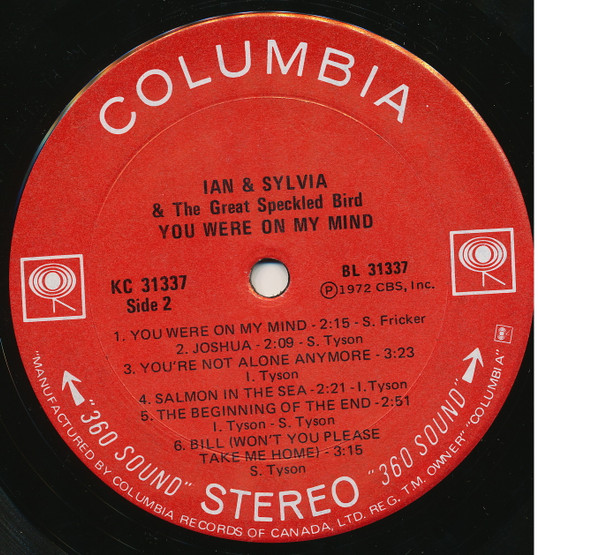 Ian & Sylvia & The Great Speckled Bird - You Were On My Mind | Columbia (KC 31337) - 6