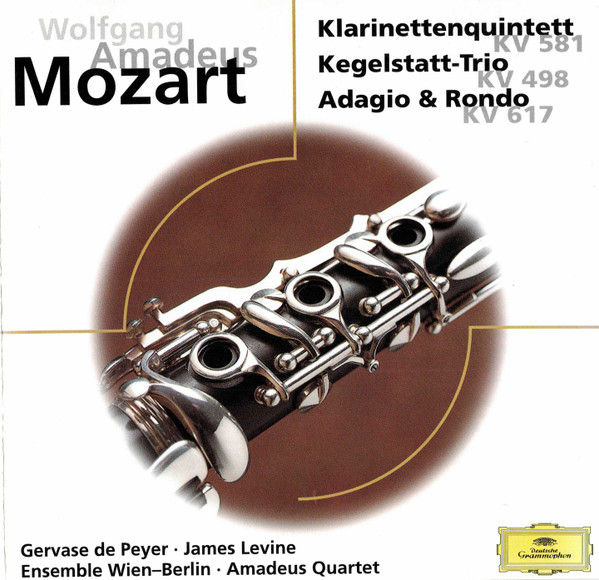 baixar álbum Wolfgang Amadeus Mozart Gervase de Peyer James Levine Ensemble WienBerlin Amadeus Quartet - Clarinet Quintet K581 Kegelstatt Trio K498 Adagio Rondo K617