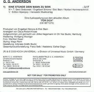 ladda ner album GG Anderson - Eine Stunde Dein Mann Zu Sein