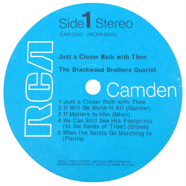 last ned album The Blackwood Brothers Quartet - Just A Closer Walk With Thee