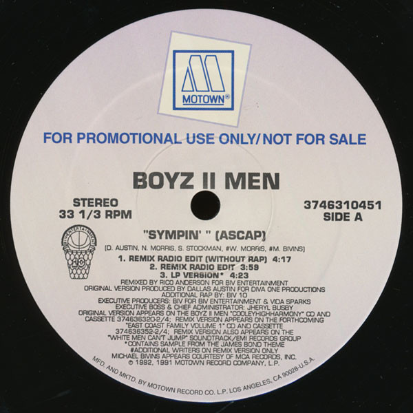 Boyz II Men – Sympin (1992, Vinyl) - Discogs