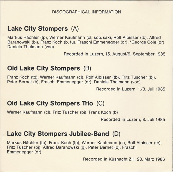 Album herunterladen Lake City Stompers - 20 Jahre Lake City Stompers