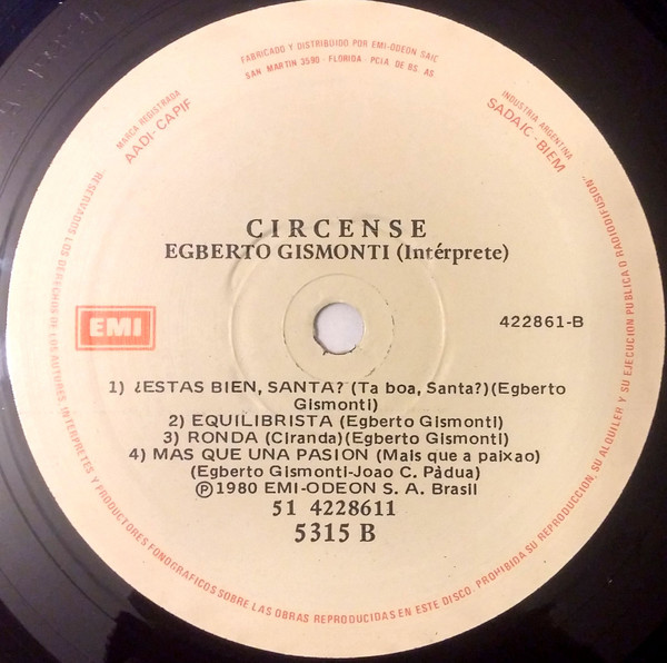 最安値級価格 Egberto Gismonti Circense LP レコード