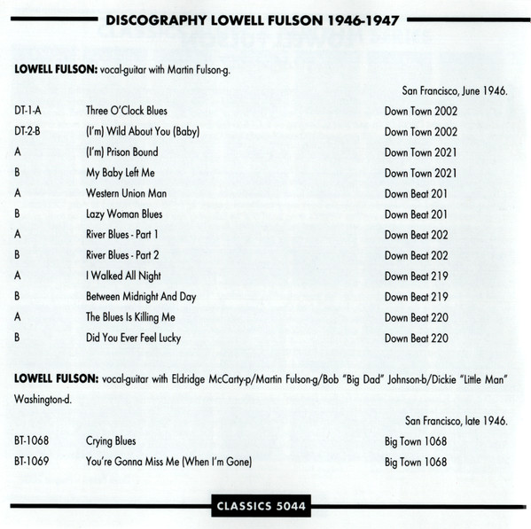 lataa albumi Lowell Fulson - The Chronological Lowell Fulson 1946 1947
