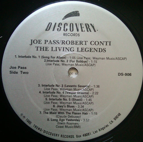 Album herunterladen Joe Pass Robert Conti - The Living Legends