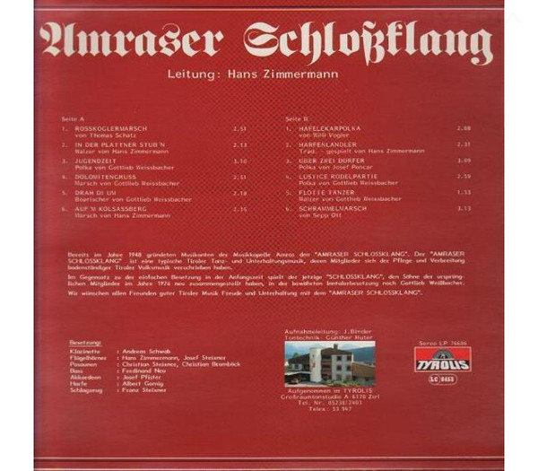 lataa albumi Amraser Schlossklang - Amraser Schlossklang