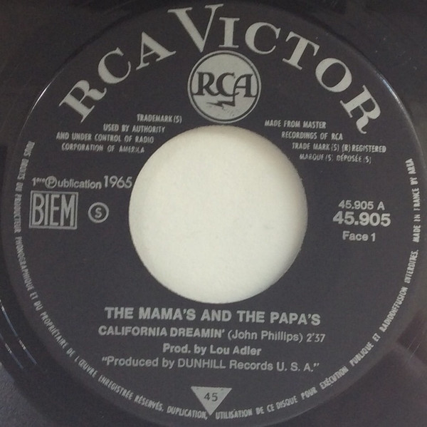 The Mamas & The Papas – California Dreamin' (1965, Vinyl) - Discogs