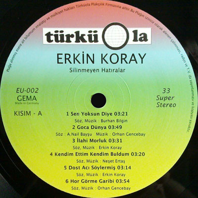 lataa albumi Erkin Koray - Silinmeyen Hatıralar