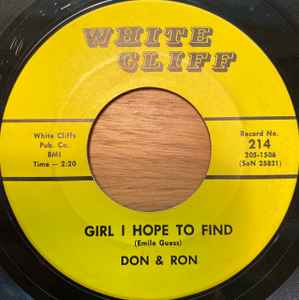 Don & Ron - Girl I Hope To Find You / I'm So So Sorry album cover