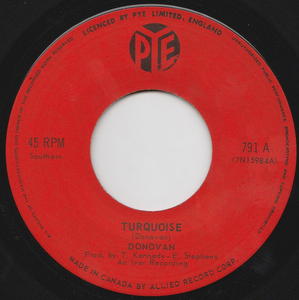 Donovan – Turquoise (1965, 4-Prong Push-Out Centre, Vinyl) - Discogs