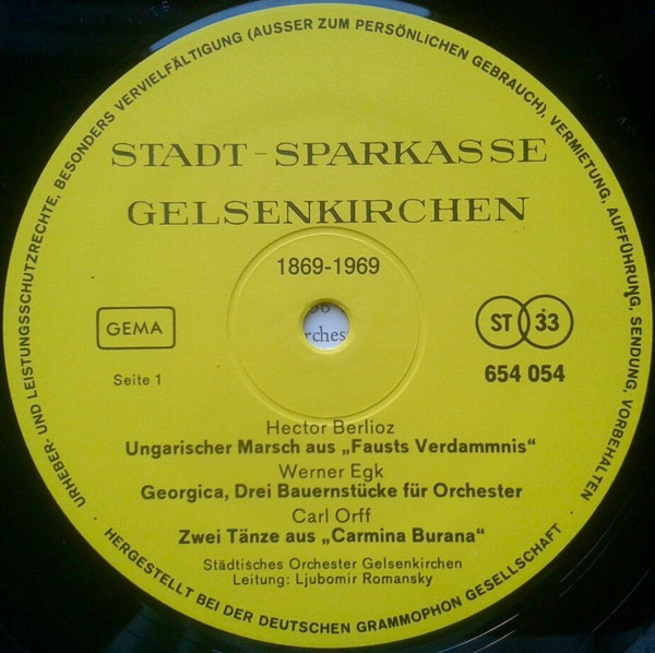 last ned album Various - Stadt Sparkasse Gelsenkirchen 1869 1969