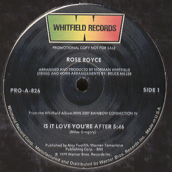 Rose Royce – Is It Love You're After (1979, Solid Centre, Vinyl 