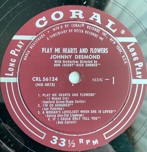 last ned album Johnny Desmond - Play Me Hearts And Flowers
