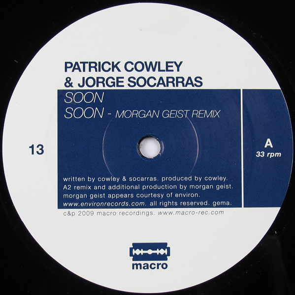 Patrick Cowley  &  Jorge Socarras - Soon | Macro (MACRO M13) - 2
