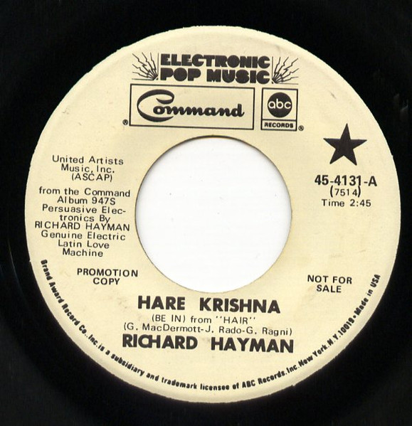 fellowship Sparkle In the name Richard Hayman – Hare Krishna / Magic Carpet Ride (1969, Vinyl) - Discogs