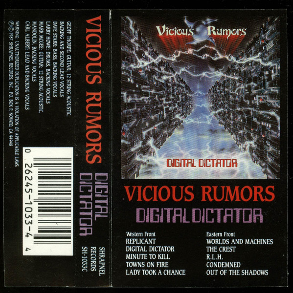 Vicious Rumors – Digital Dictator (1988, Vinyl) - Discogs