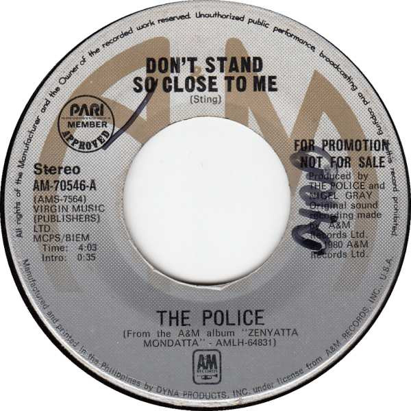 The Police - Don't Stand So Close To Me | Releases | Discogs