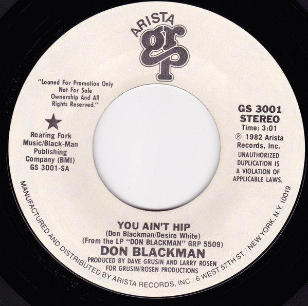 Don Blackman – You Ain't Hip (1982, Vinyl) - Discogs